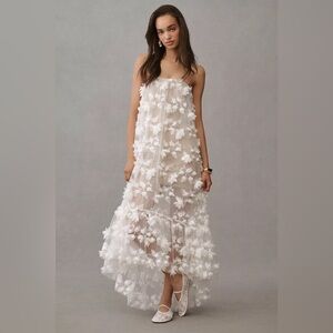 Helsi from Anthropologie White Floral Appliqué Wedding Dress